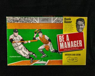 RARE Hank Bauer Be A Manager 1967 American League Baseball Board Game by BAMCO 2