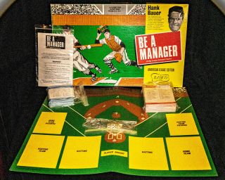 RARE Hank Bauer Be A Manager 1967 American League Baseball Board Game by BAMCO 3