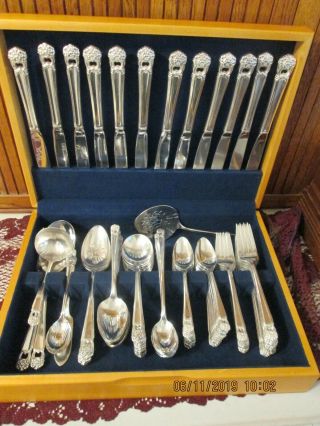 1847 Rogers Bros Silverplate Flatware Eternally Yours 103 Pc Set For 12,  Serving