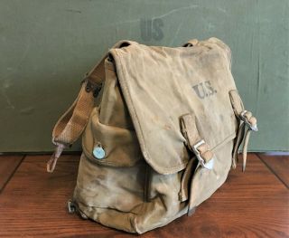Wwii Us Army M1936 Musette Bag - Paratrooper - Dated 1942