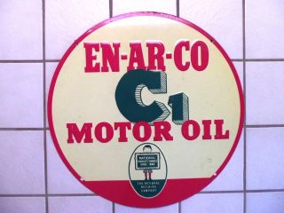 Vintage Enarco Gas Sign White Rose 1930s Motor Oil Gasoline Station Old