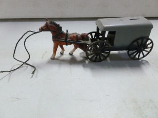 Cast Iron Amish Horse And Buggy 10 "