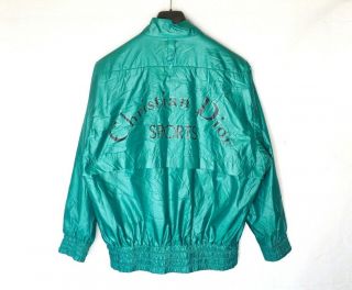 Christian Dior Sport Jacket Women Coat Green Vintage Big Logo M L Nylon