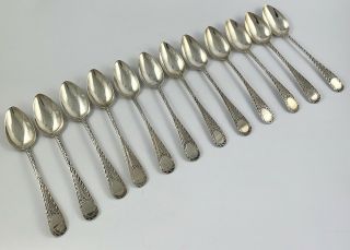 V.  RARE SET OF 12 SCOTTISH PROVINCIAL MONTROSE SILVER TEASPOONS CIRCA 1835 3