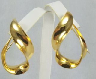 Michael Good Vintage Hand - Crafted 18k Gold Earrings With Maker 