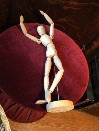 Vintage Wooden Artist Mannequin Model Figure Articulated Jointed