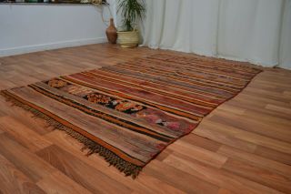Moroccan Handmade Rug - Vintage Berber - 4 ' 5  x6 ' 6  Bohimean Tribal Antique rug 4