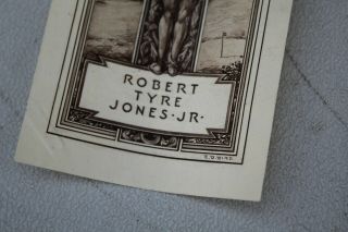 RARE E.  B.  BIRD BOOKPLATE BOBBY T.  JONES JR.  AND SIGNATURE EX LIBRIS 4