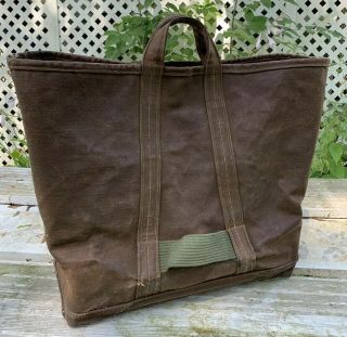 Ultra Rare Collectible Wwii Us Military Ll Bean Boat Tote Heavy Waxed Canvas Bag
