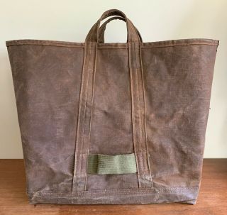 Ultra Rare Collectible WWII US Military LL Bean Boat Tote Heavy Waxed Canvas Bag 2