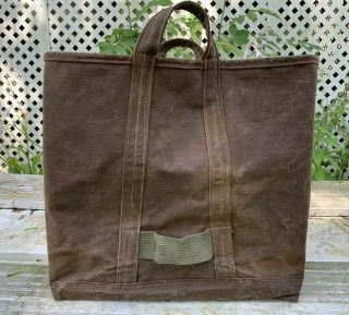 Ultra Rare Collectible WWII US Military LL Bean Boat Tote Heavy Waxed Canvas Bag 3