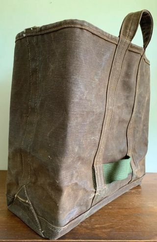 Ultra Rare Collectible WWII US Military LL Bean Boat Tote Heavy Waxed Canvas Bag 4