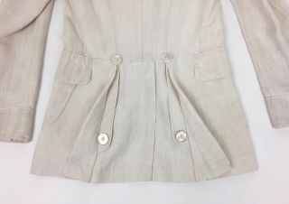 Victorian Mens Linen Summer Frock Coat Antique White Jacket 1800s Civil War
