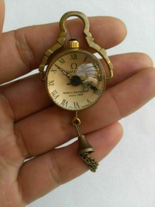 Chinese Old Brass Glass Pocket Watch Ball Clock/ Can Work