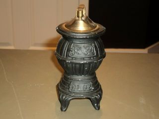 Black Metal Mini Pot Belly Stove Cast Iron Cigarette Lighter Vintage Victorian