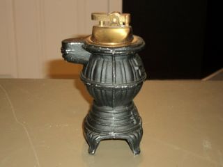 Black Metal Mini Pot Belly Stove Cast Iron Cigarette Lighter Vintage Victorian 2