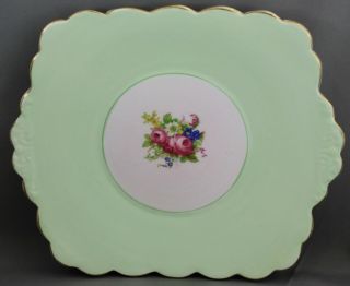 Foley Tab - Handled Cake Plate - Green/flowers L 737