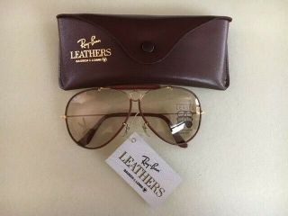 B&l Ray Ban Leathers Changeable Brown Lens Sunglasses Shooter Model L1650