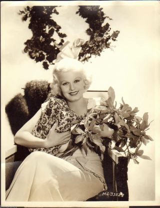 Jean Harlow Vintage 1933 11x14 George Hurrell Mgm Dbw Portrait Photo