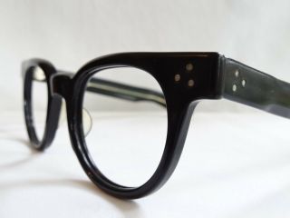 True Vintage oTe Tart Opt FDR Black Wide Hornrim 1960 ' s Eyeglass Frames 48/24 10