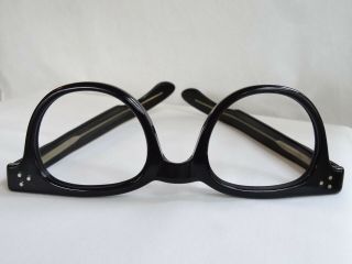 True Vintage oTe Tart Opt FDR Black Wide Hornrim 1960 ' s Eyeglass Frames 48/24 6