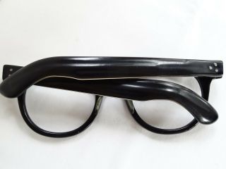 True Vintage oTe Tart Opt FDR Black Wide Hornrim 1960 ' s Eyeglass Frames 48/24 9