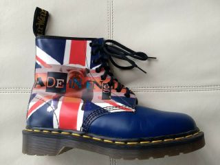 Doc Dr.  Martens Bulldog Union Jack Flag Boots Rare Vintage Made In England 6uk