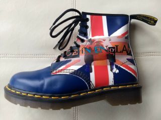 DOC DR.  MARTENS BULLDOG UNION JACK FLAG BOOTS RARE VINTAGE MADE IN ENGLAND 6UK 5