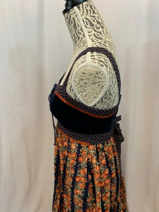 Vitg 70s Jessica Gunne Sax Long Corset Floral Prairie Hippy Boho Summer Dress 5