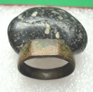 Ancient Roman Bronze Ring Authentic Antique Rare R661