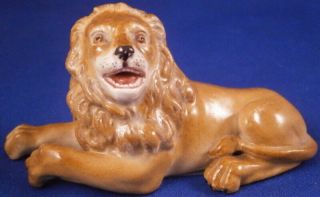 Antique 19thc Meissen Porcelain Miniature Lion Figurine Porzellan Löwe Figure