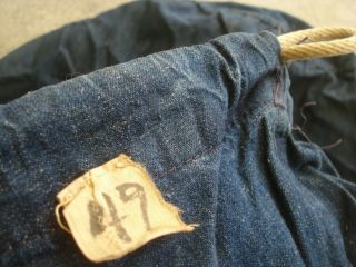 Vintage 1940 ' s WWII WW2 US Navy USN Military Indigo Denim Laundry Bag Barracks 3