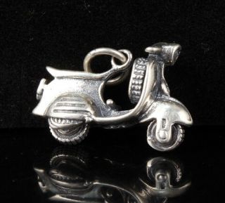 Unique Chinese Solid Silver Pendant Statues Hand - Crafted Old Motorcycle Ornament