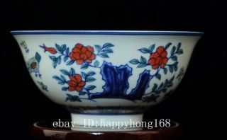 CHINESE PORCELAIN BOWL HAND - PAINTED chicken QIANLONG MARK b01 4
