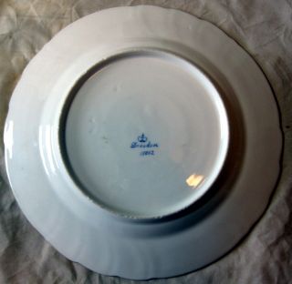 Antique Dresden Porcelain Hand Painted Plate W/ First Dresden Blue Crown Mark 5
