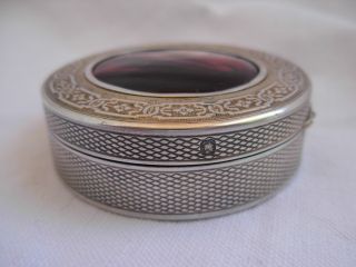 ANTIQUE FRENCH STERLING SILVER,  ENAMEL PLAQUE PILL BOX,  EARLY 20th CENTURY, 3