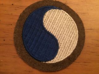Ww2 Us Army 29 Th Infantry Division Patch W/heavy Wool Border