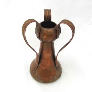 Stickley Brothers Hammered Copper Vase Arts & Crafts Antique 3