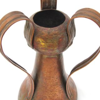 Stickley Brothers Hammered Copper Vase Arts & Crafts Antique 9