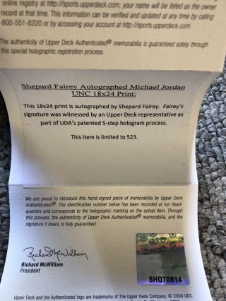 Michael Jordan Shepard Fairey Signed Uda x 3 Print Set 18x24 Rare Ltd.  523 10