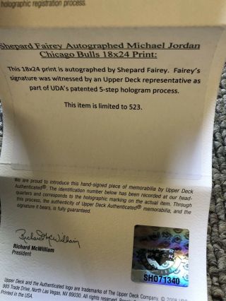 Michael Jordan Shepard Fairey Signed Uda x 3 Print Set 18x24 Rare Ltd.  523 8