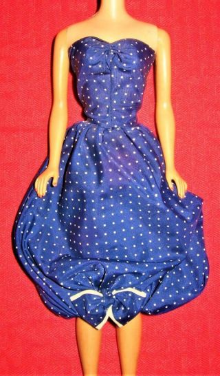 Vintage Barbie 4 Gay Parisienne 964 Clothes Fashion Blue Bubble Dress Rare