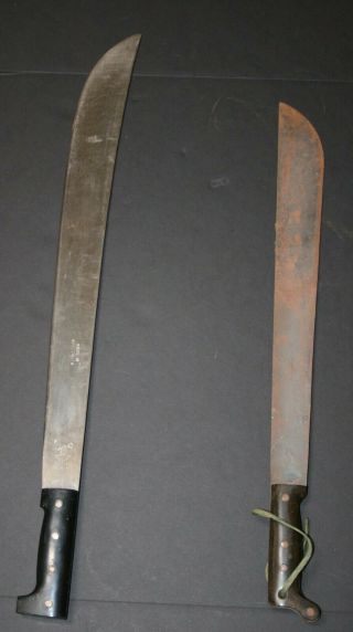 2 Vintage Machete Legitimus Collins Ww Ii U S 1945 & Foreign