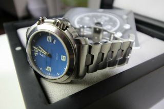 Rare Anonimo Deep Blue Polluce/millemetri 42mm With Steel & Leather Bracelets