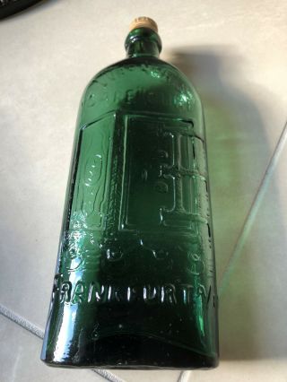 RARE Warners Safe Cure FRANKFURT Teal Green Bottle 3