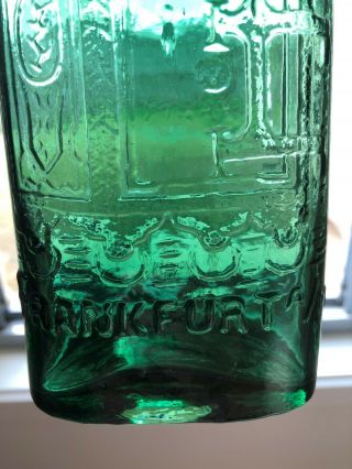 RARE Warners Safe Cure FRANKFURT Teal Green Bottle 5