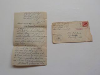 Wwii Letter 1945 Jacket Belt From Dead Japanese Trying To Slip Up On Ww Ii Ww2