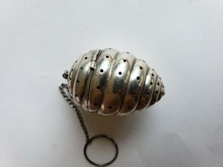 Rare Bee Hive,  Hornets Nest FIGURAL STERLING Silver TEA BALL,  Antique strainer 4