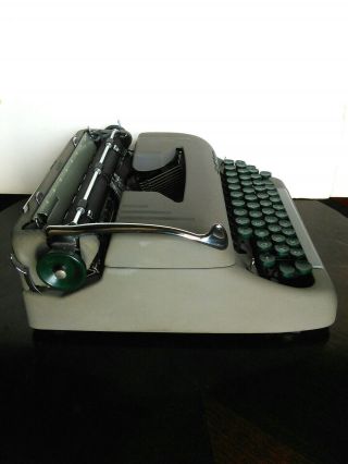 Vintage Smith Corona Silent Portable Gray Typewriter With Case 1950 ' s 1953 3