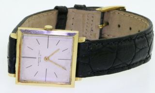 Audemars Piguet vintage 18K gold elegant square mechanical men ' s watch 3